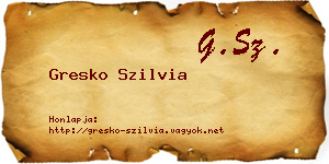 Gresko Szilvia névjegykártya